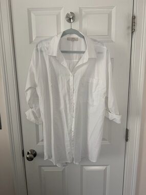 LOFT  White Button-Down Shirt